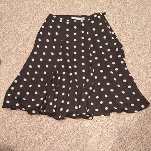 Chadwicks Black and White Polka Dot A-Line Skirt